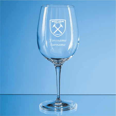 Personalised West Ham United FC Personalised Crest 480ml Wine Glass