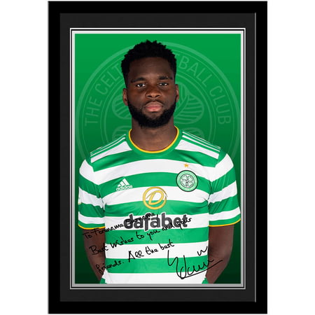 Personalised Celtic FC Edouard Autograph Player Photo Framed Print