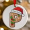 Personalised Gingerbread Initial Letter Christmas Ceramic Hanging Tree Decoration - 7cm