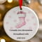 Personalised Pink Christmas Stocking Ceramic Hanging Tree Decoration - 7cm