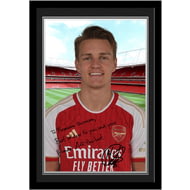 Personalised Arsenal FC Martin Ødegaard Autograph A4 Framed Player Photo