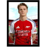 Personalised Arsenal FC Martin Ødegaard Autograph A4 Framed Player Photo