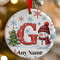 Personalised Snowman Initial A Ceramic Christmas Tree Decoration - 7cm