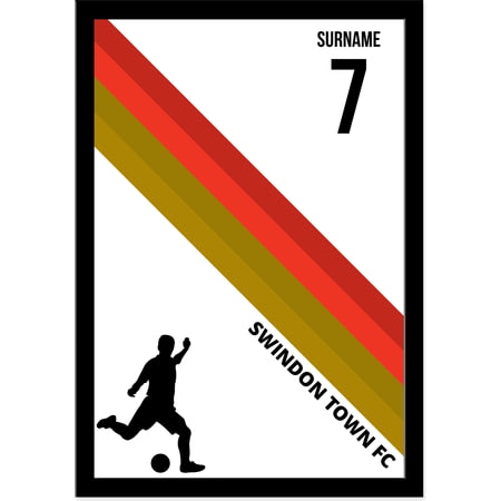 Personalised Swindon Town Colour Stripe A4 Framed Print
