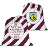 Personalised Burnley FC FC Christmas Delivery Large Fabric Santa Sack