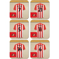 Personalised Sunderland AFC Dressing Room Shirts Coasters Set of 6