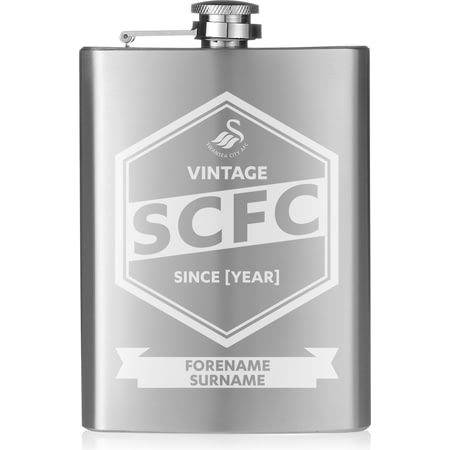 Personalised Swansea City AFC Vintage Hip Flask