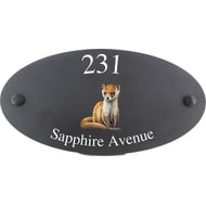 Personalised Weasel Wildlife Animal Motif Oval Slate House Sign Plaque 25x13cm