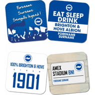 Personalised Brighton & Hove Albion FC Coasters