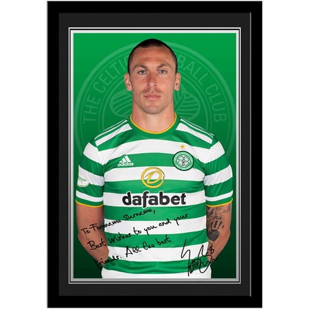 Personalised Celtic FC Brown Autograph Player Photo Framed Print