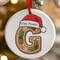 Personalised Gingerbread Initial Letter Christmas Ceramic Hanging Tree Decoration - 7cm