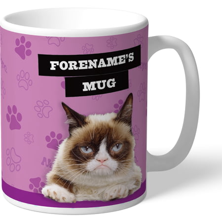 Personalised Grumpy Cat - Grumpy Is My Job Pink Mug