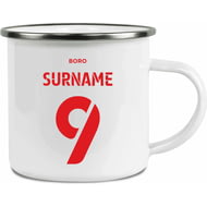 Personalised Middlesbrough FC Back Of Shirt Enamel Camping Mug