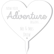 Personalised Adventure Heart Cake Topper