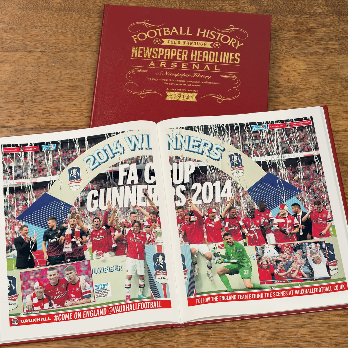Personalised Arsenal Football Newspaper Book Leather Cover from Go Find A Gift