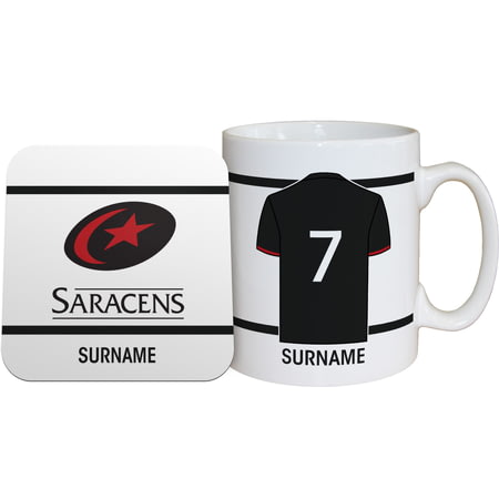 Personalised Saracens Shirt Mug & Coaster Set