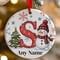 Personalised Snowman Initial A Ceramic Christmas Tree Decoration - 7cm