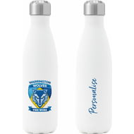 Personalised Warrington Wolves Crest Insulated Water Bottle - White
