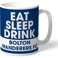 Personalised Bolton Wanderers FC Eat Sleep Drink Mug