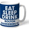 Personalised Bolton Wanderers FC Eat Sleep Drink Mug