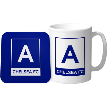 Personalised Chelsea FC Monogram Mug & Coaster Set