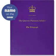 Personalised Telegraph Queen Elizabeth Jubilee Newspaper Book - Purple Leatherette
