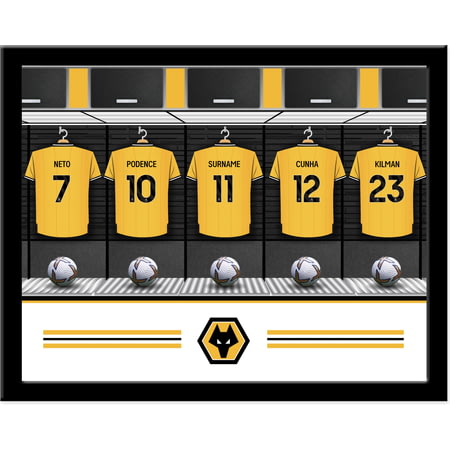Personalised Wolves Dressing Room Shirts Framed Print