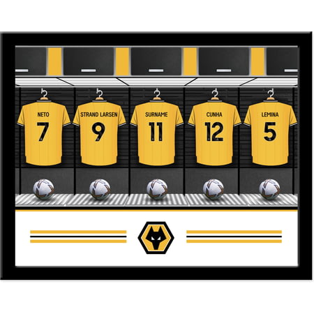 Personalised Wolves Dressing Room Shirts Framed Print