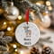 Personalised Blue Christmas Cute Reindeer Ceramic Hanging Tree Decoration - 7cm