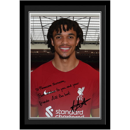 Personalised Liverpool FC Trent Alexander-Arnold Autograph A4 Framed Player Photo