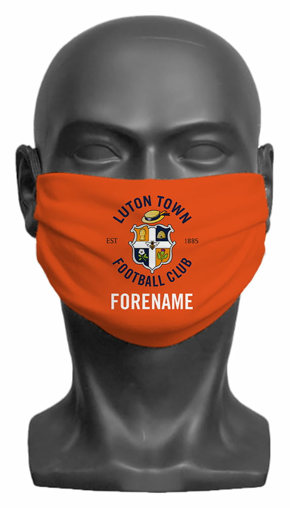 Personalised Luton Town FC Crest Adult Face Mask from Go