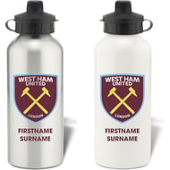 Personalised West Ham United FC Bold Crest Aluminium Sports Water Bottle