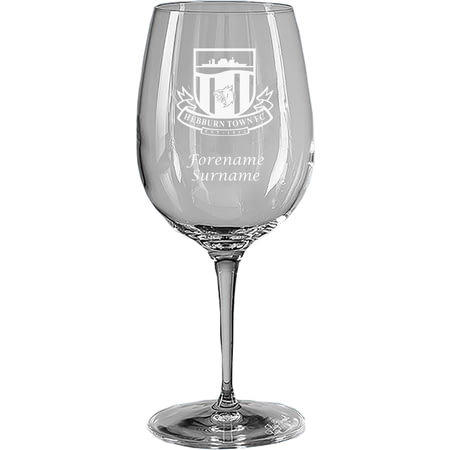 Personalised Hebburn Town FC Personalised Crest Wine Glass