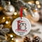 Personalised 1st Christmas Red Penguin Ceramic Hanging Tree Decoration - 7cm