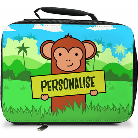 Personalised Kids Monkey Insulated Lunch Bag