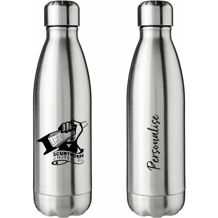 Personalised Scunthorpe United FC Crest Silver Insulated Water Bottle