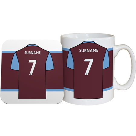 Personalised West Ham United FC Shirt Mug & Coaster Set