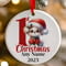 Personalised 1st Christmas Red Puppy Dog Ceramic Hanging Tree Decoration - 7cm