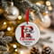 Personalised 1st Christmas Red Puppy Dog Ceramic Hanging Tree Decoration - 7cm