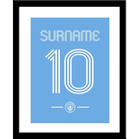 Personalised Manchester City FC Retro Shirt Framed Print