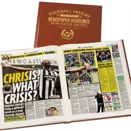Personalised Newcastle United Football Newspaper Book - A3 Leatherette Cover