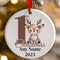Personalised 1st Christmas Reindeer Ceramic Hanging Tree Decoration - 7cm