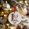 Personalised 1st Christmas Reindeer Ceramic Hanging Tree Decoration - 7cm