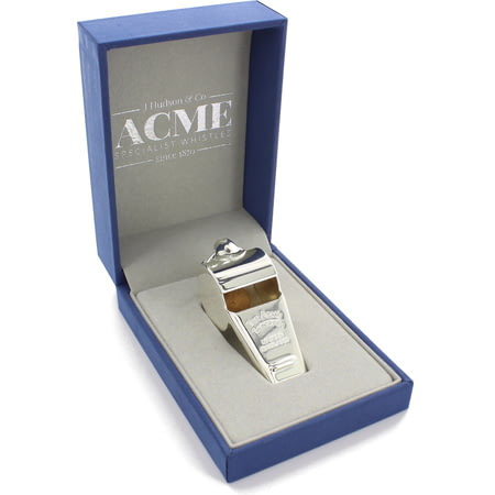 Personalised Engraved Hand Crafted Silver Plated Acme Thunderer 58.5 Whistle in Luxury Gift Box