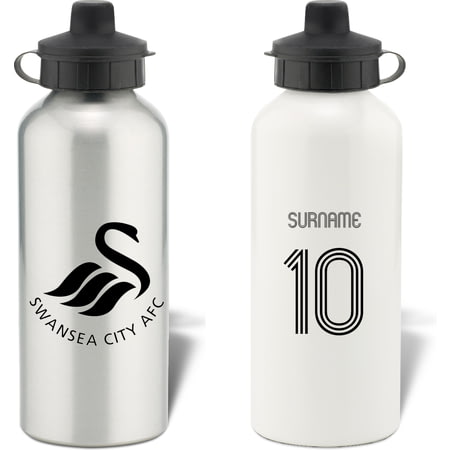 Personalised Swansea City FC Retro Shirt Aluminium Sports Water Bottle