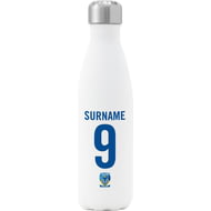 Personalised Warrington Wolves Back Of Shirt Insulated Water Bottle - White