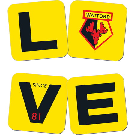 Personalised Watford FC Love Coasters (x4)