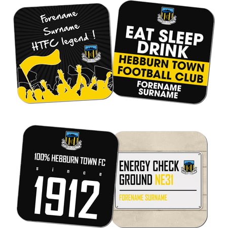 Personalised Hebburn Town FC Coasters