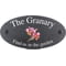 Personalised Orchid Flower Motif Oval Slate House Sign Plaque 25x13cm
