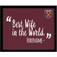 Personalised West Ham United Best Wife In The World 10x8 Photo Framed